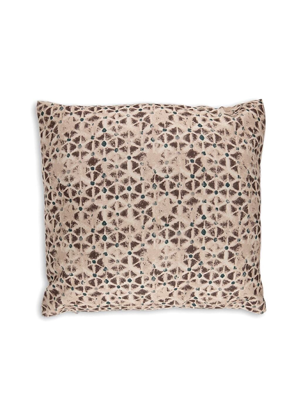 Bej Desenli Kırlent Kılıfı Dekoratif Etnik Ikat Damask Inta 191-1