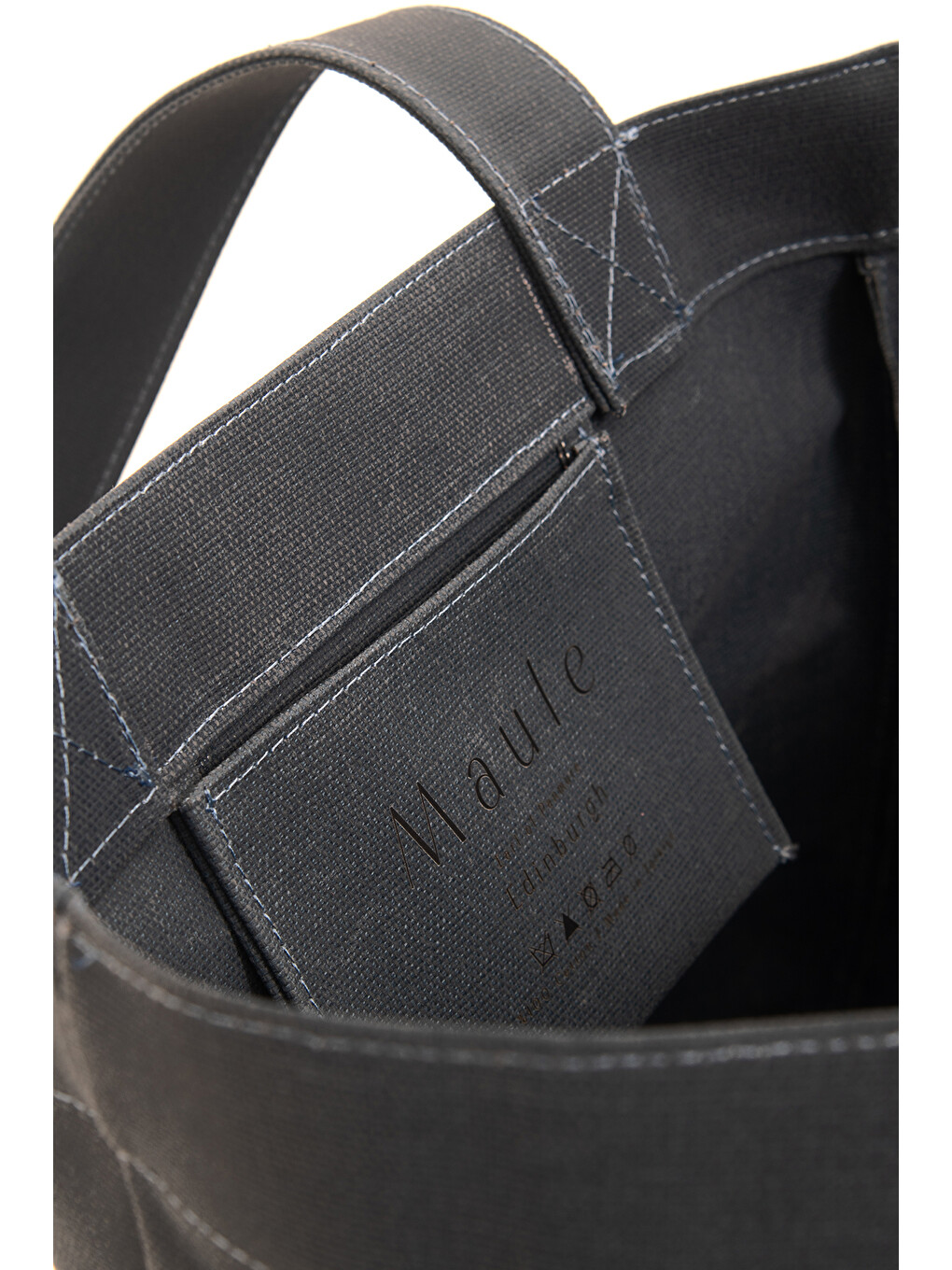 İndigo Maule Ortaboy Mumlu Kanvas %100 Pamuk Kadın Omuz Çantası Tote Bag-5