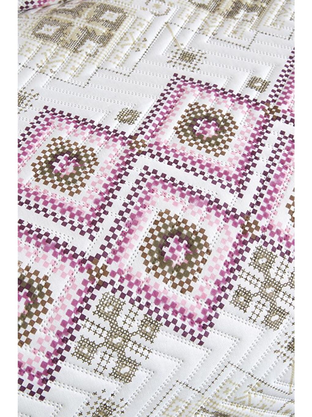 Karışık Ultrasonik Kapitoneli Ferda Çift Kişilik Yatak Örtüsü-4