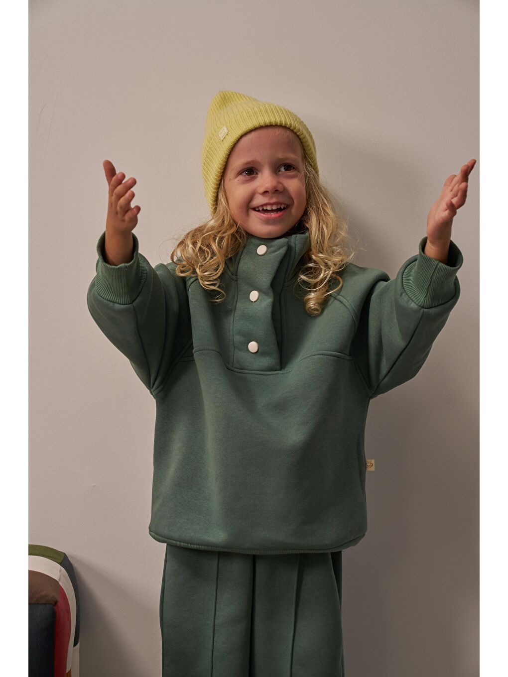 Haki Nefti Dik Yaka Eşofman Takım-1