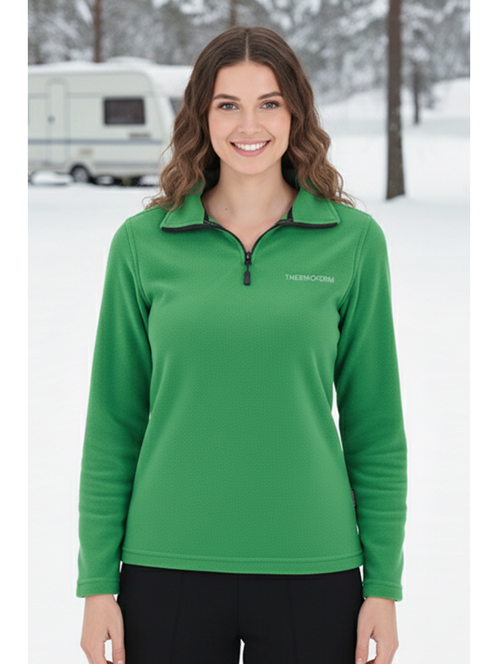 Yeşil Kadın Polar Kazak - Maksim 22 YESİL-1