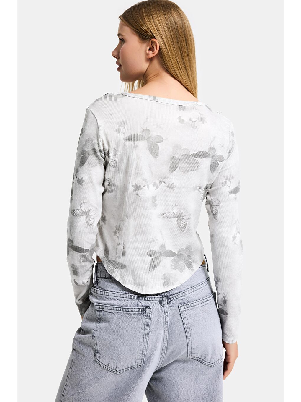 Kadın Beyaz w5 Baskılı Özel Elastan Kumaş Kolye Aksesuarlı Tasarım Body-3