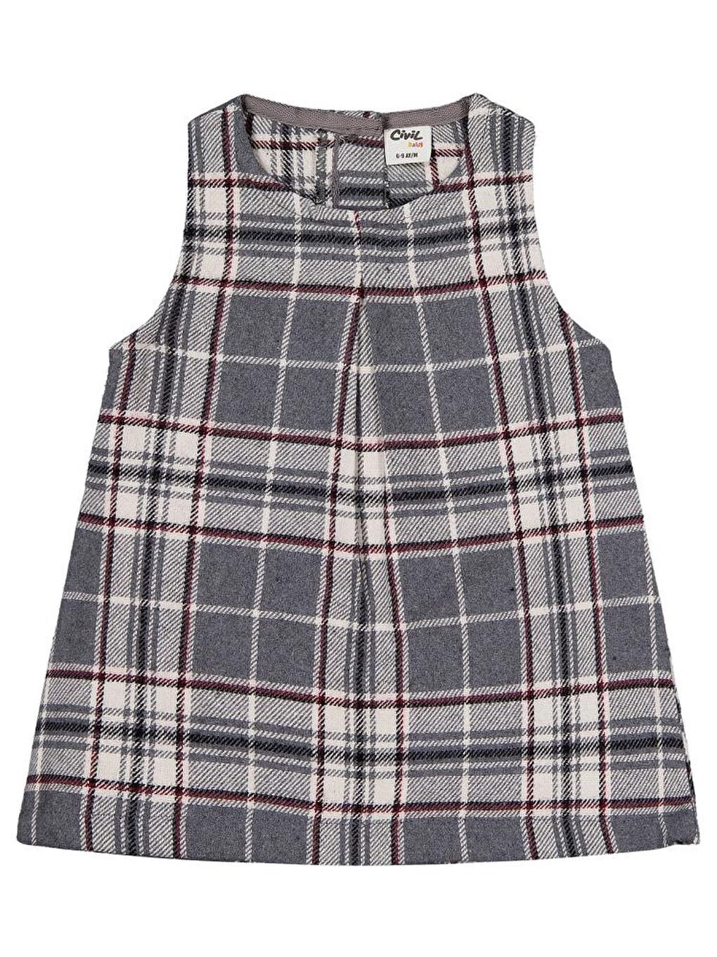Gri Baby Bebe Yaka 6-18 Ay Elbise-2