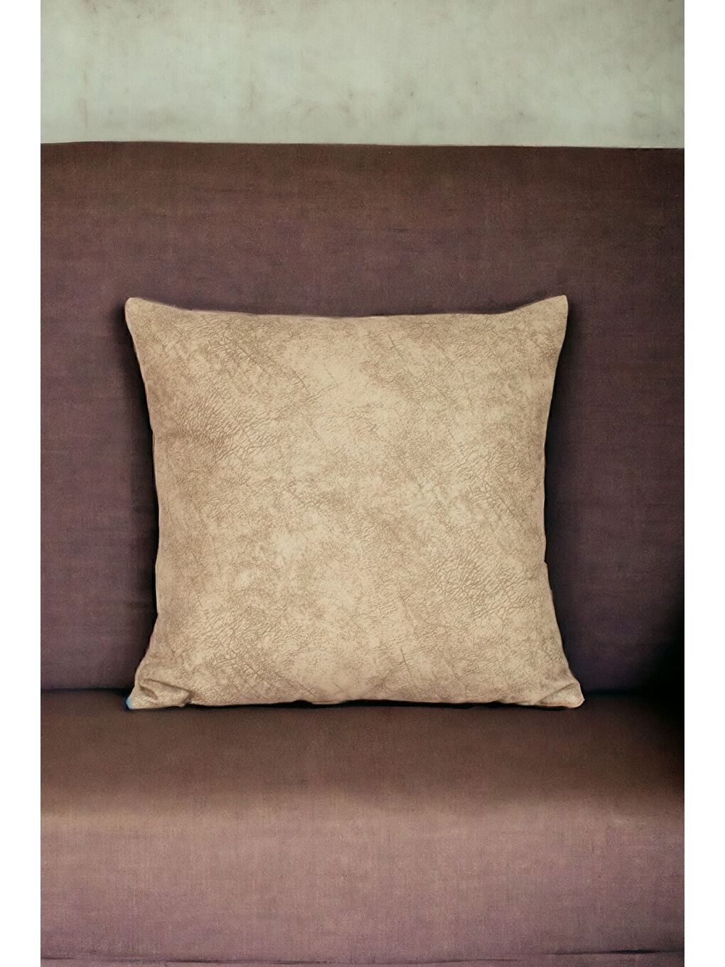 Bej Toprak Kırlent Kılıfı Dekoratif Kadifemsi Etnik Inta 104