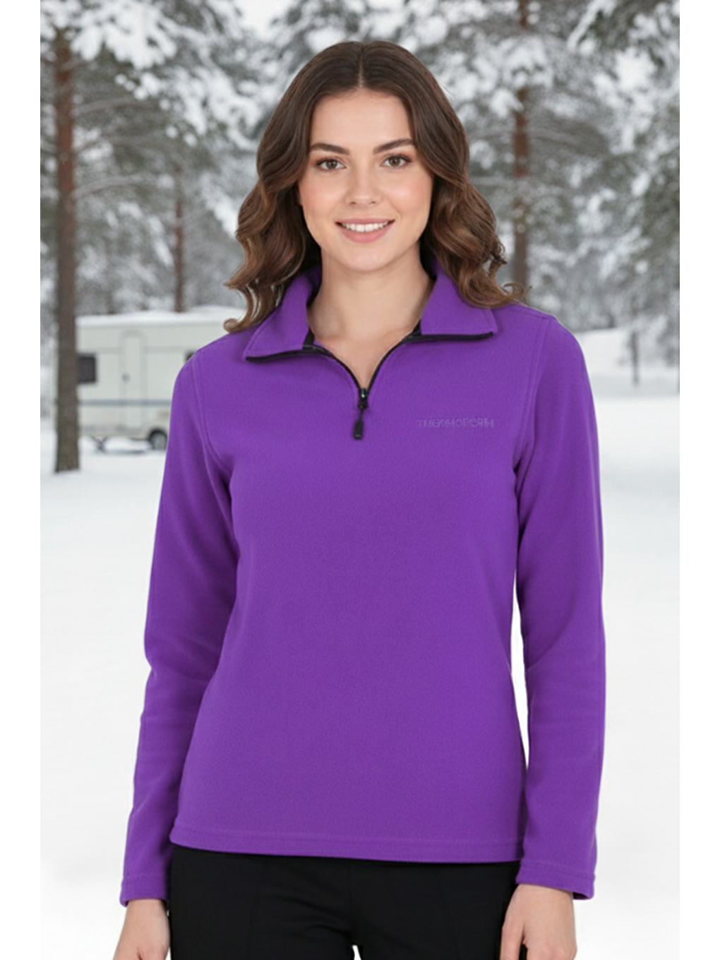 Mor Kadın Polar Kazak - Maksim 22 MOR-1