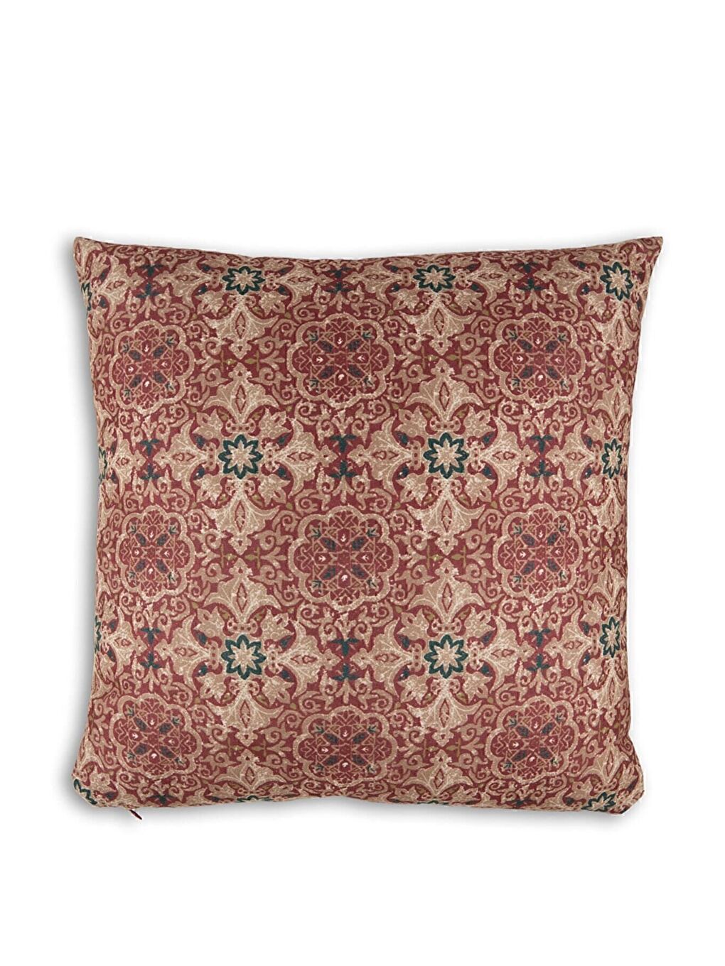 Bordo Desenli Kırlent Kılıfı Dekoratif Etnik Ikat Damask Inta 492-1