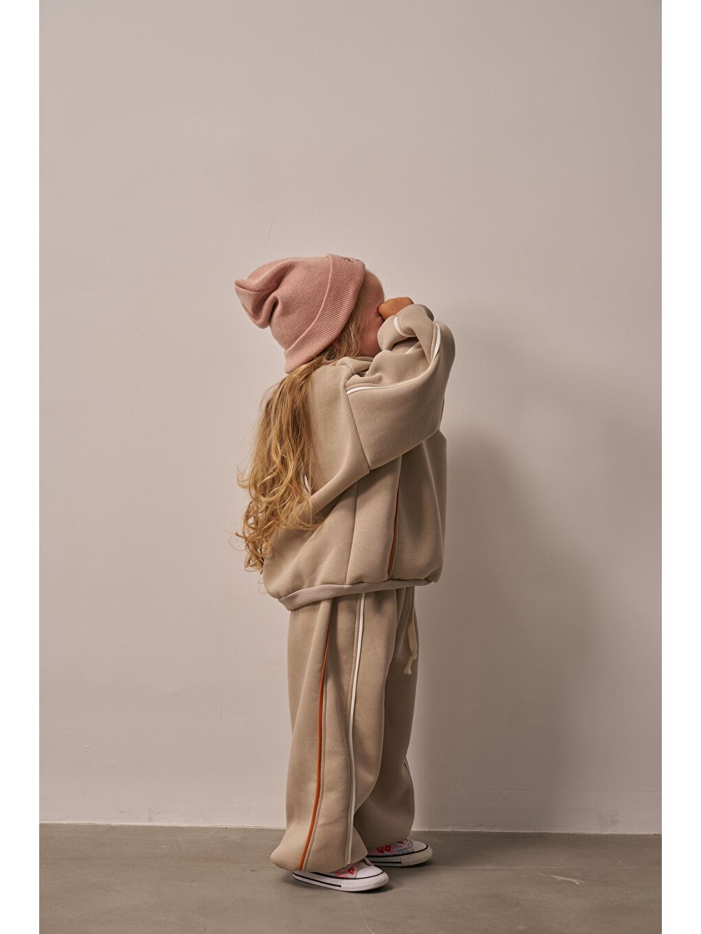 Gri Taş Biyeli Fermuarlı Eşofman Takım-3