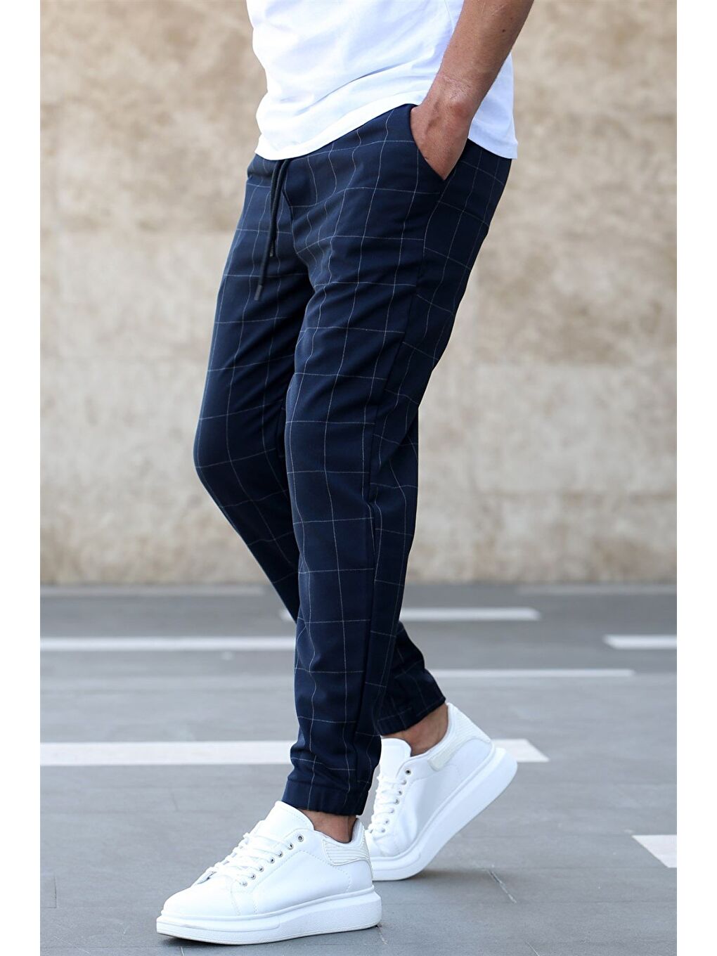 Ekoseli Lacivert Jogger Mad4081-1