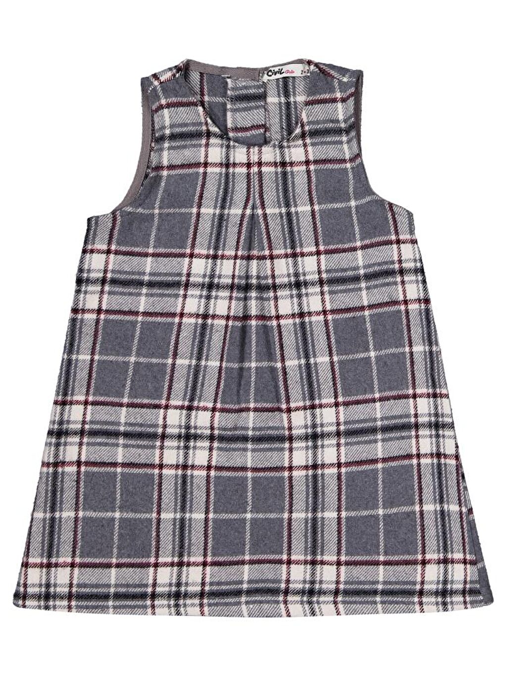 Girls Bebe Yaka 2-5 Yaş Elbise - Gri 3-4 Yaş