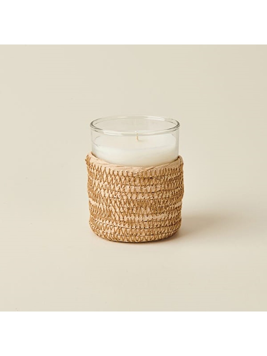 Deco Sandalwood Hasır Bardak Mum - Bej - 130 Gr
