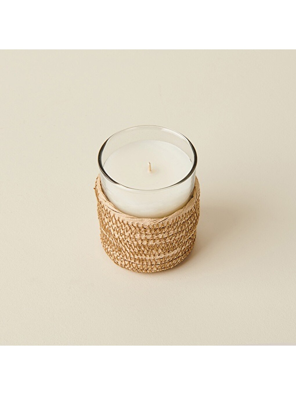 Deco Sandalwood Hasır Bardak Mum - Bej - 130 Gr-1