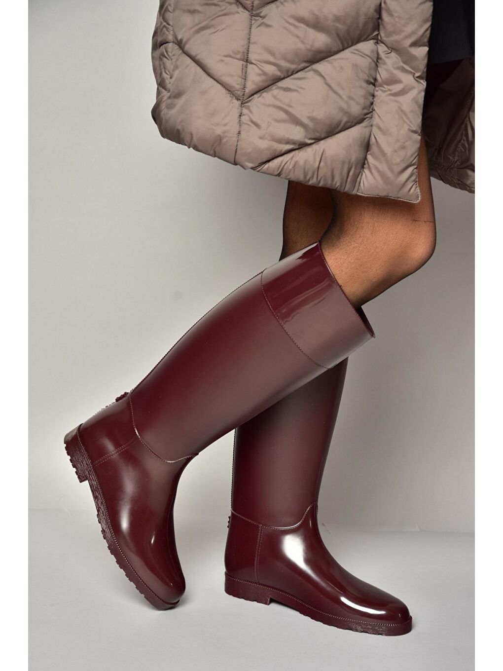 T858712109 Bordo Kadın Çizme-1