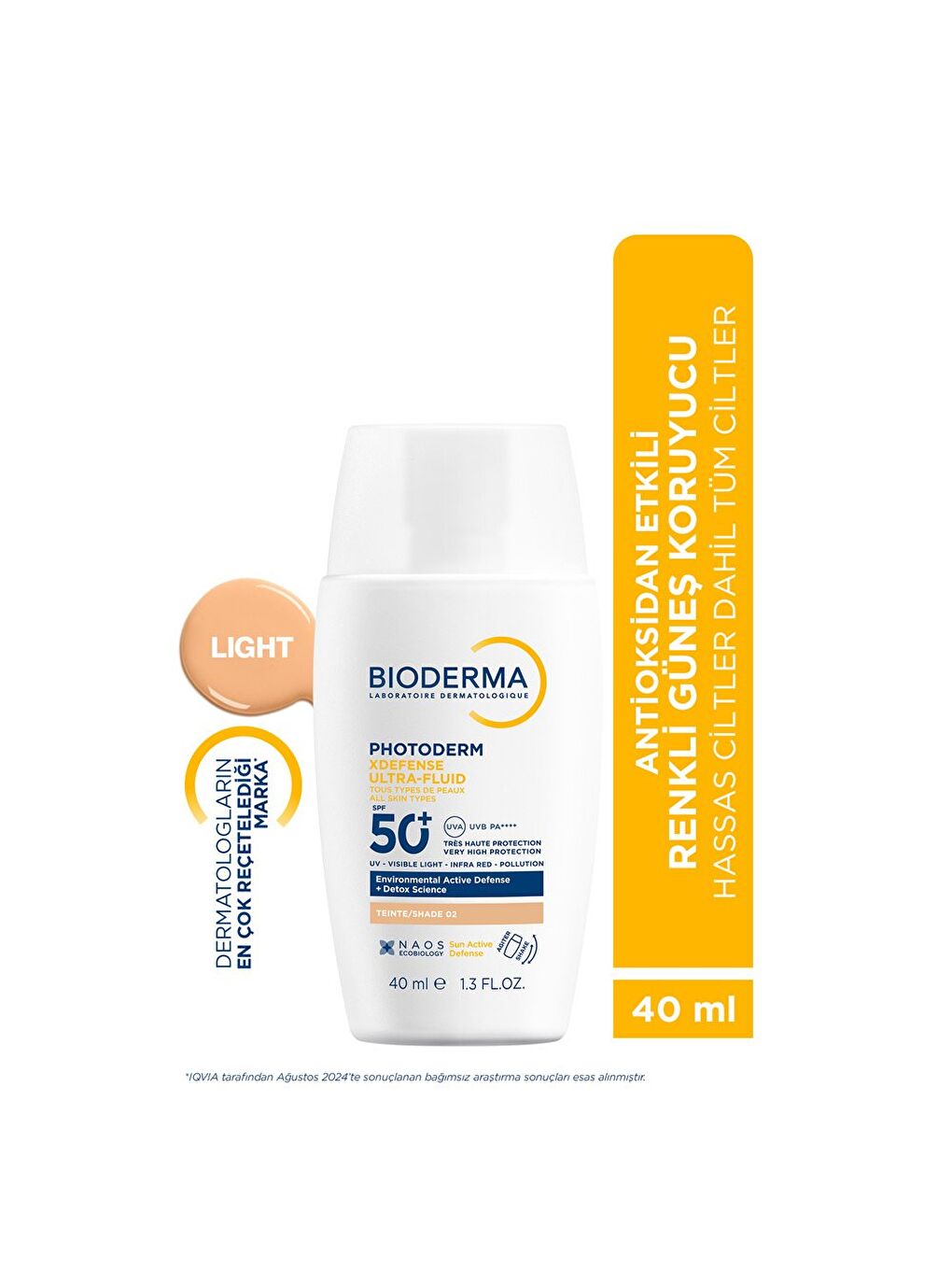 Photoderm XDefense Spf50+ Tüm Cilt Tipleri Antioksidan Etkili Renkli Güneş Kremi Light 40-1