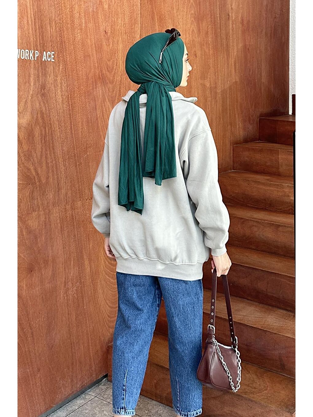 Universiy Baskılı Üç İplik Sweat Gri-3