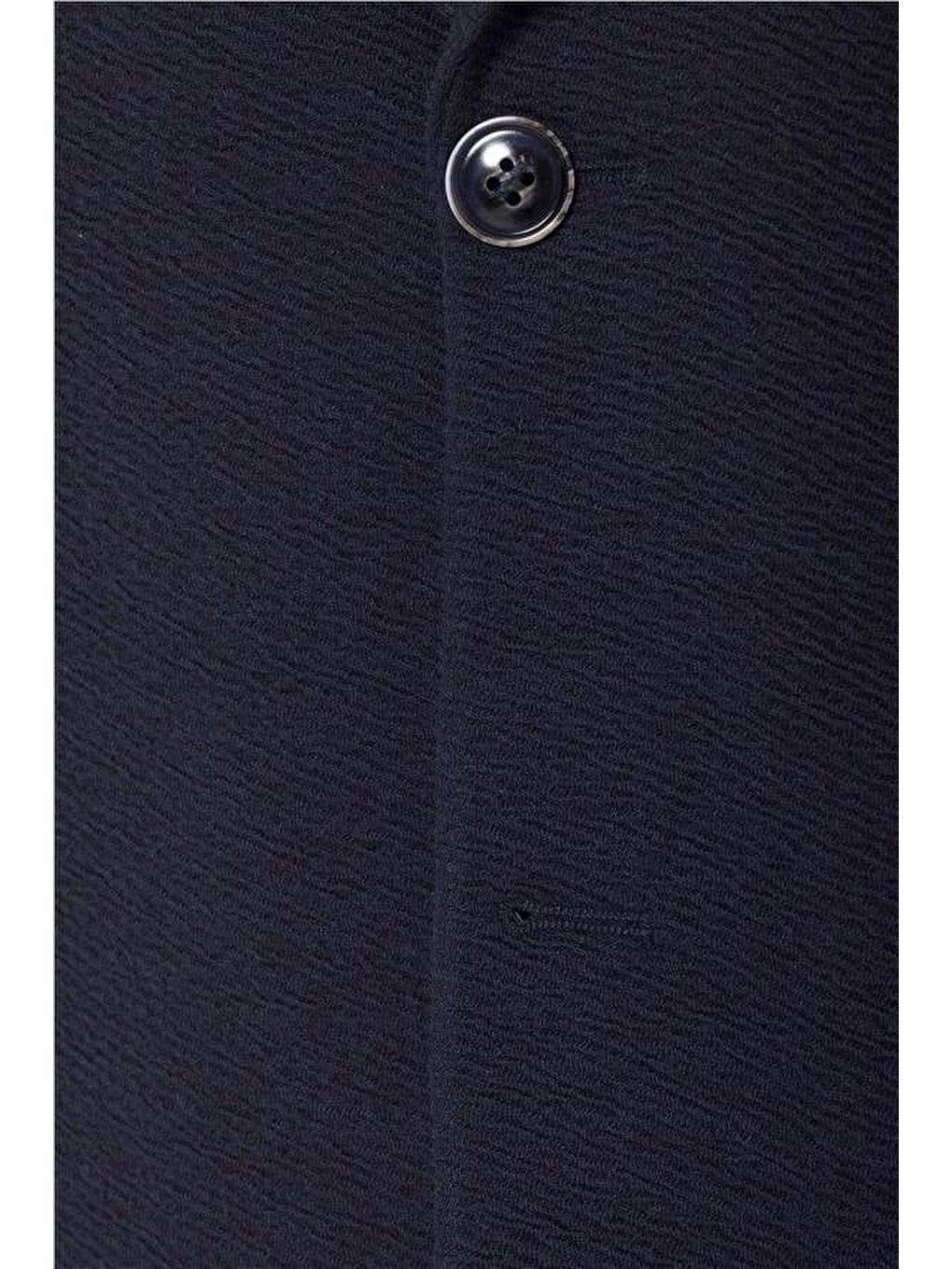 Lacivert Regular Desenli Mono Yaka 4 Drop Ceket-1