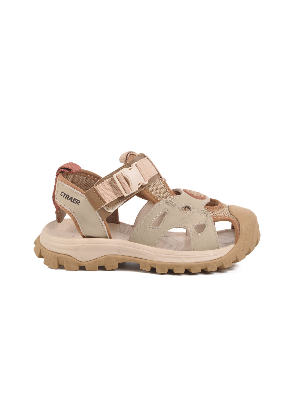 Bej Cırtlı Hafif Unisex Çocuk Spor Sandalet 25Y614 F