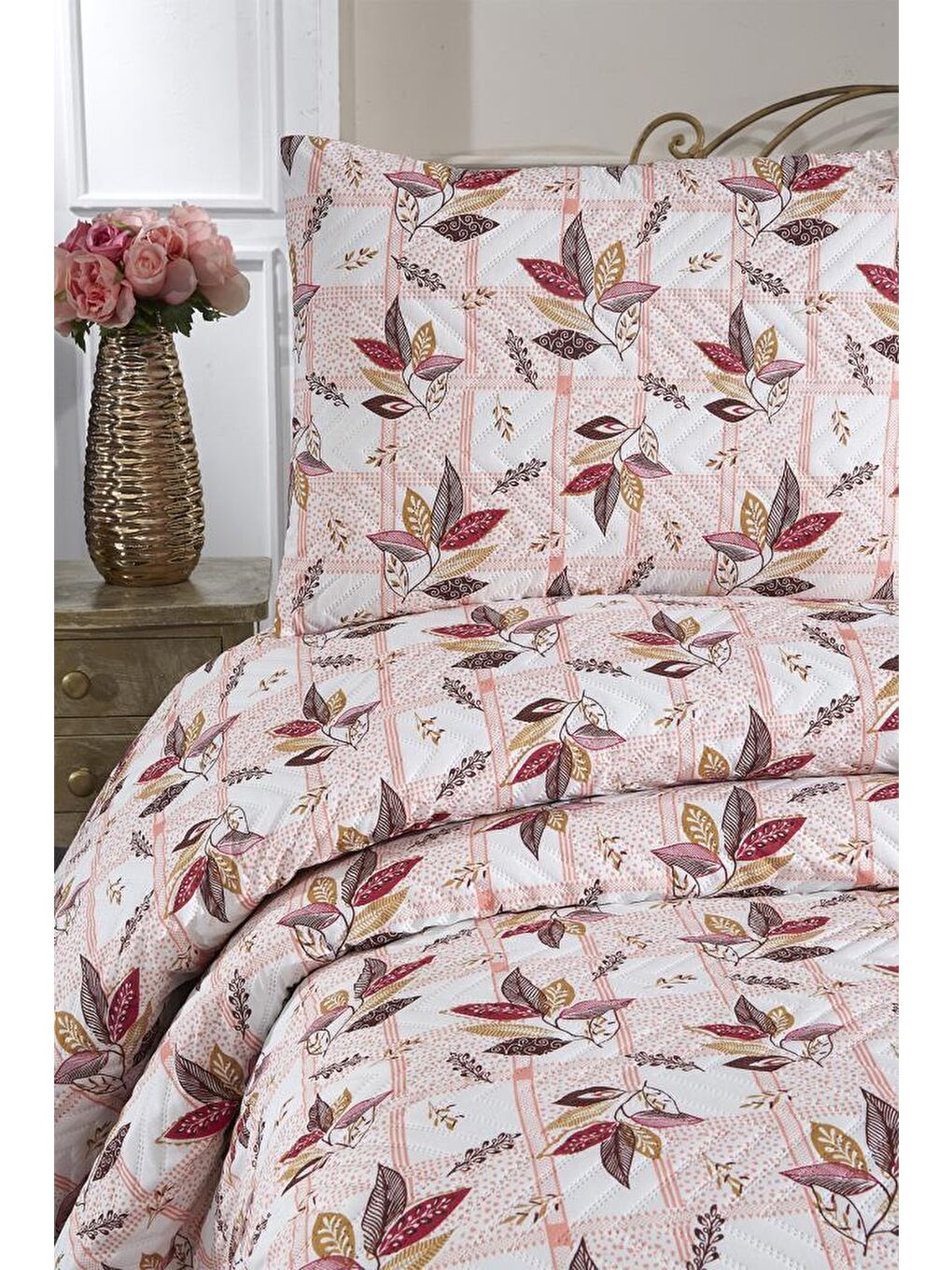 Karışık Ultrasonik Kapitoneli Zambak Çift Kişilik Yatak Örtüsü-2