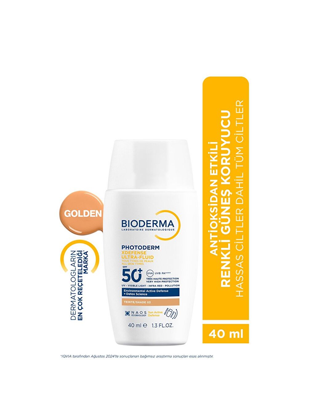 Photoderm XDefense Spf50+ Tüm Cilt Tipleri Antioksidan Etkili Renkli Güneş Kremi Golden 40-2