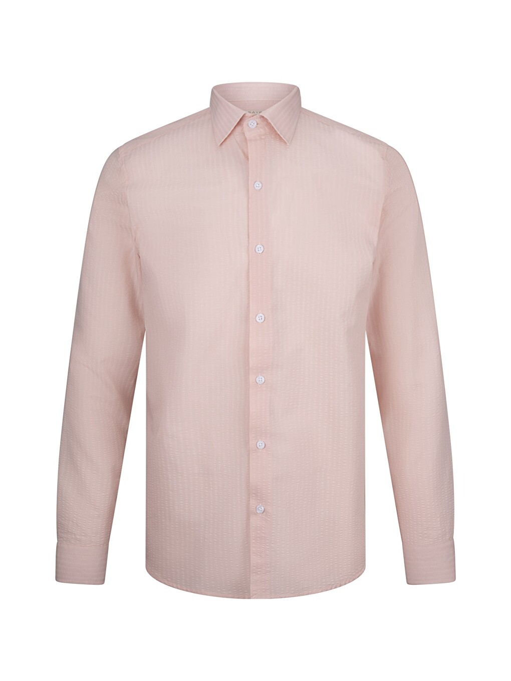Pembe Comfort Fit 100% Pamuk Slim Yaka Uzun Kollu Spor Gömlek