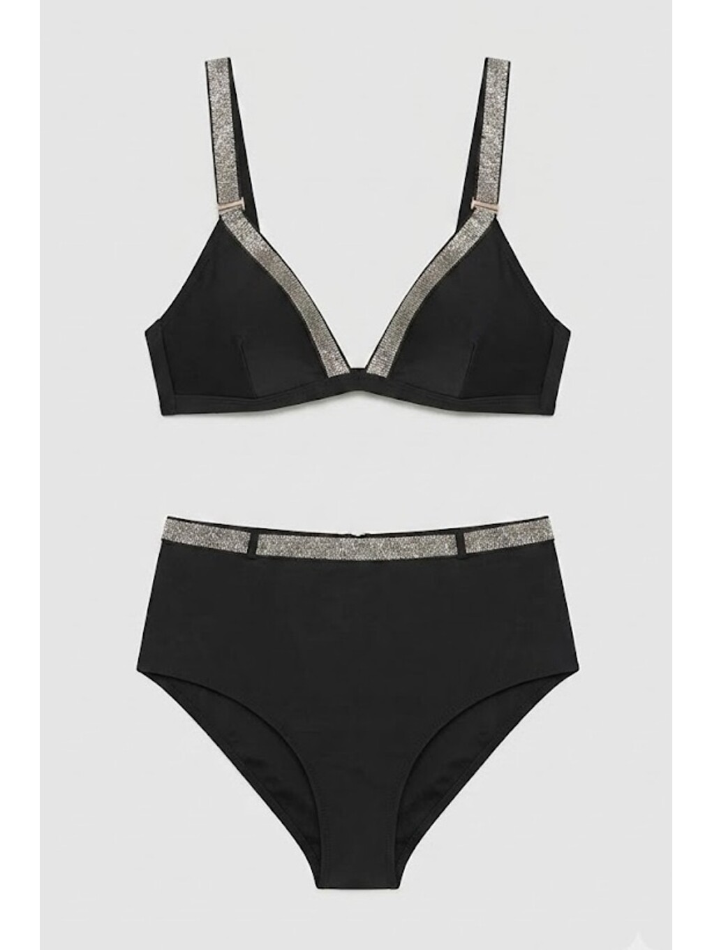 Simli Üçgen Bikini Takım 3220 Siyah