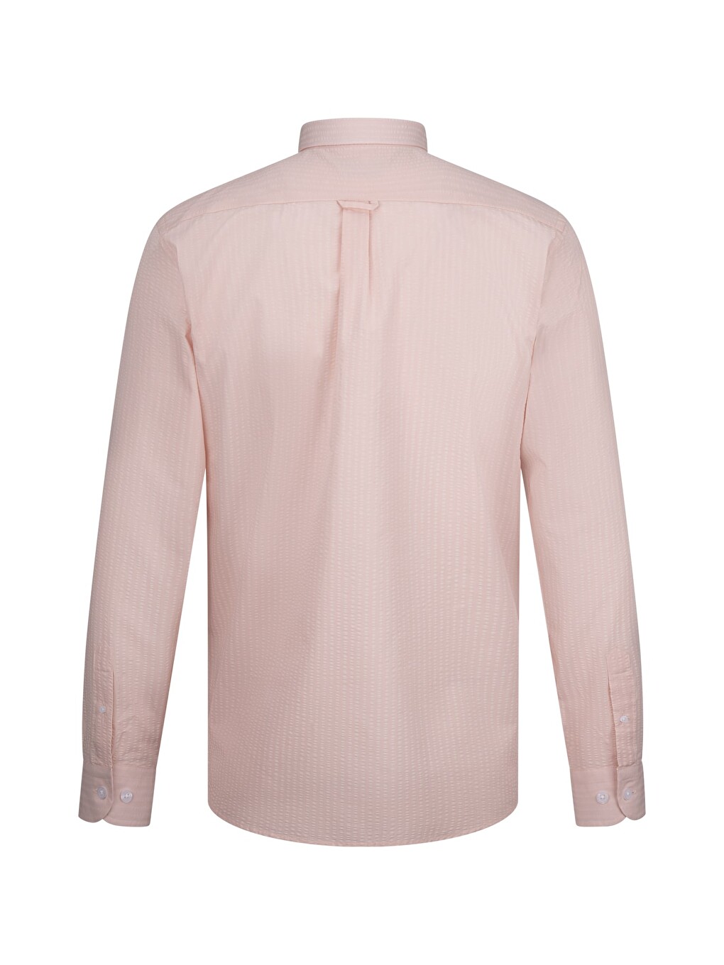 Pembe Comfort Fit 100% Pamuk Slim Yaka Uzun Kollu Spor Gömlek-1