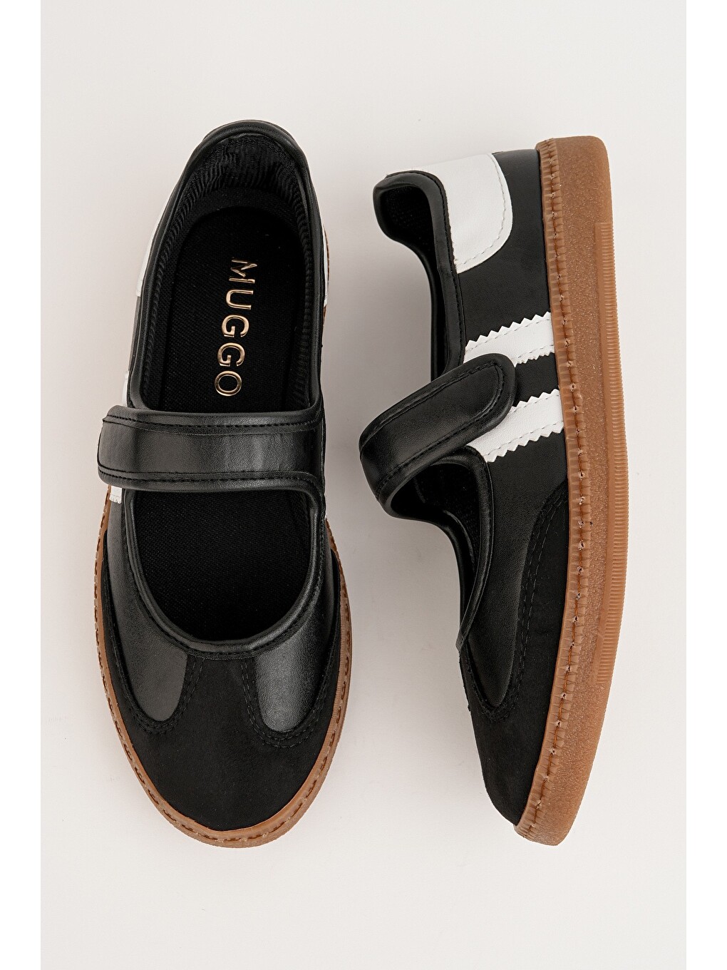 Siyah Speed Kadın Cırtlı Rahat Taban Günlük Sneaker Babet Ayakkabı-1