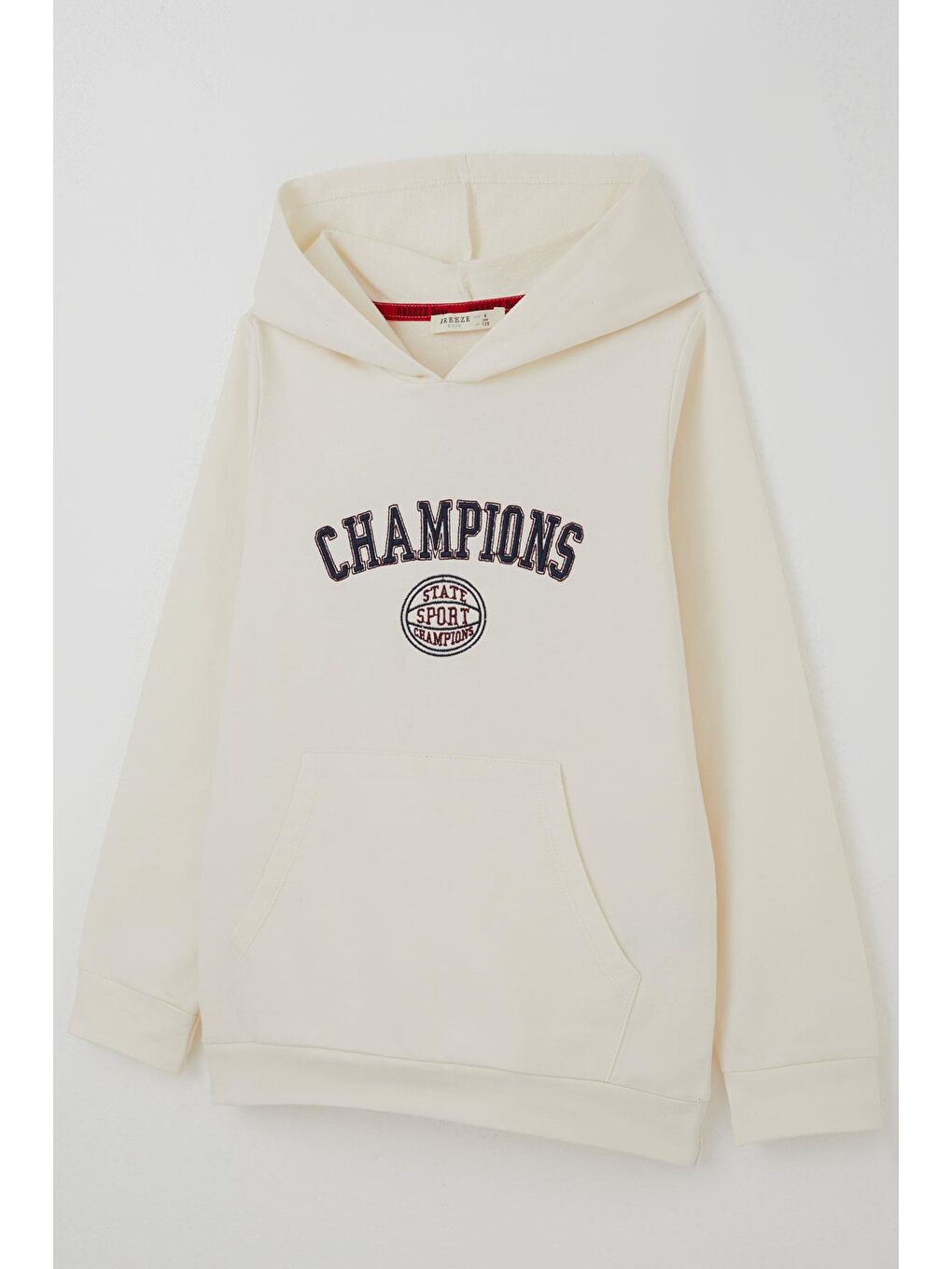 Erkek Çocuk Sweatshirt Yazı Baskılı Kapüşonlu Ekru (4-8 Yaş)-4