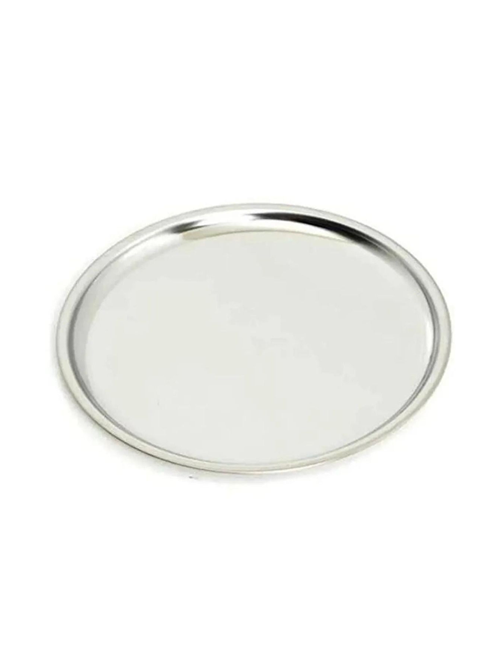 Gri Paslanmaz Çelik 6 Adet 21 cm Yuvarlak Servis Tabağı-5