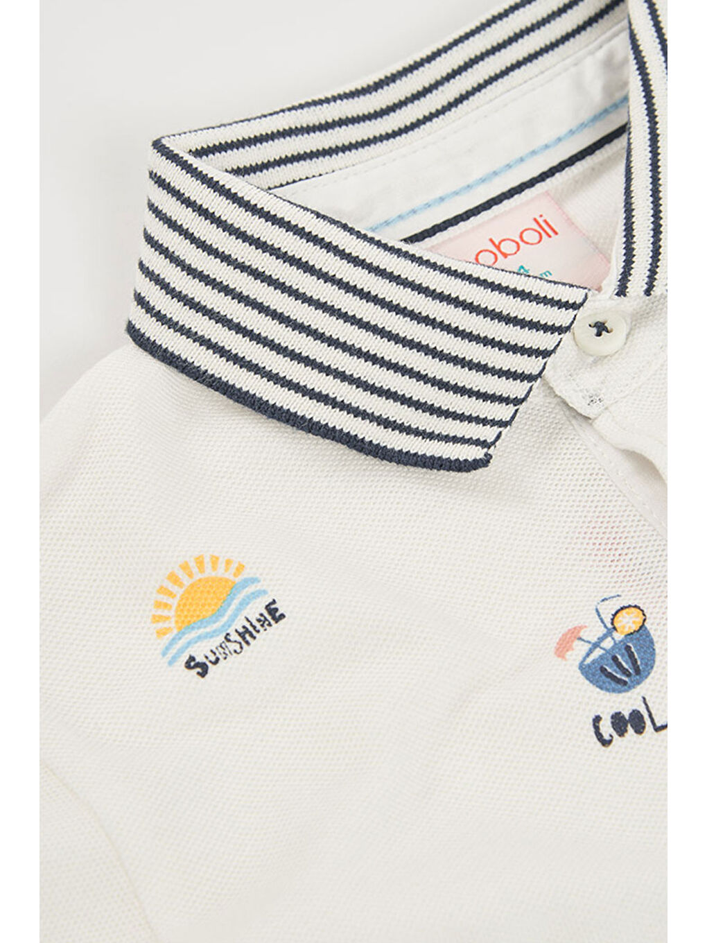 Surf Desenli Polo Yaka Tshirt 2-6 Yaş Beyaz-2