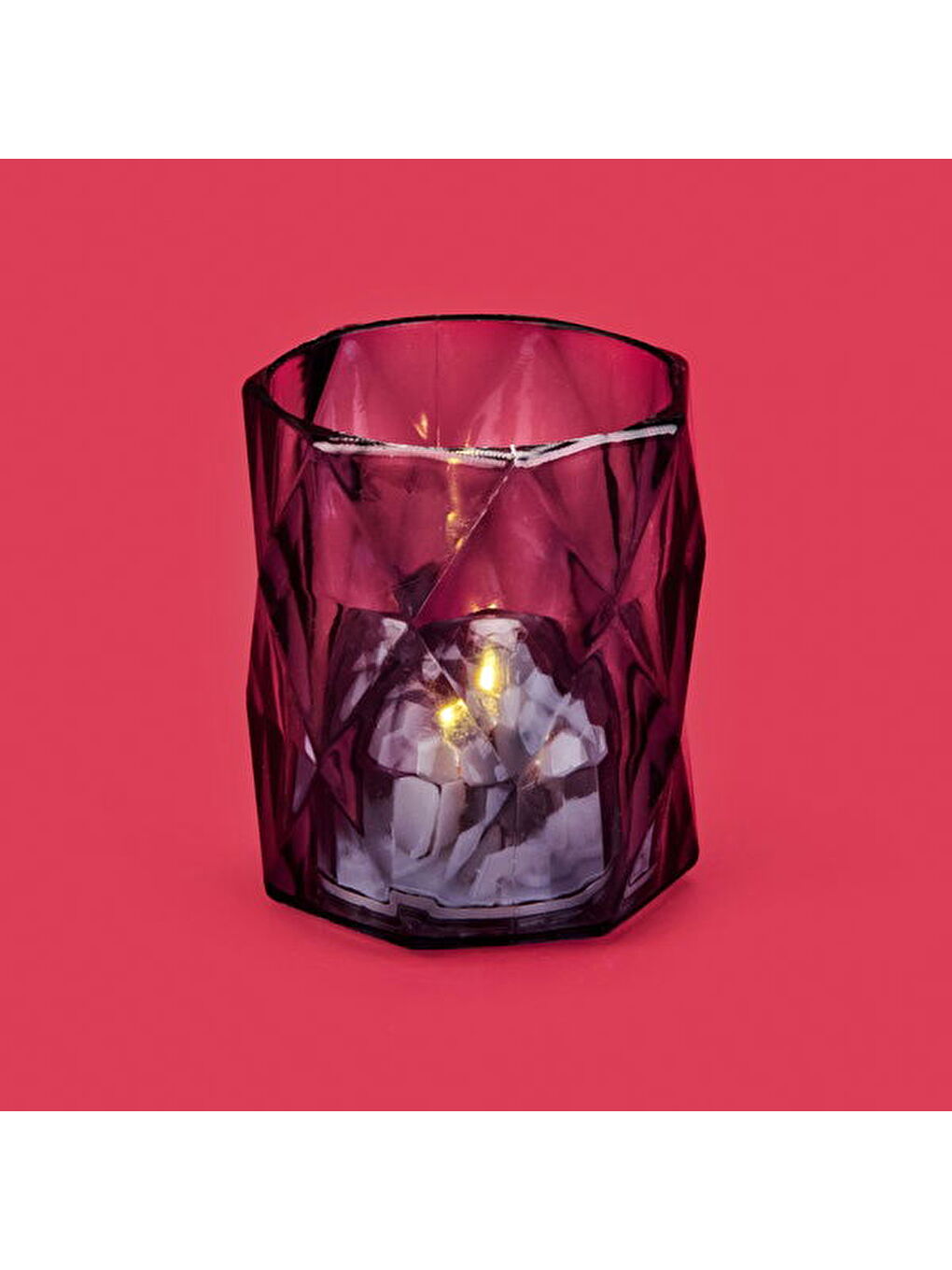 Renksiz Şeffaf Pilli Mum - Şeffaf - 5,5 cm