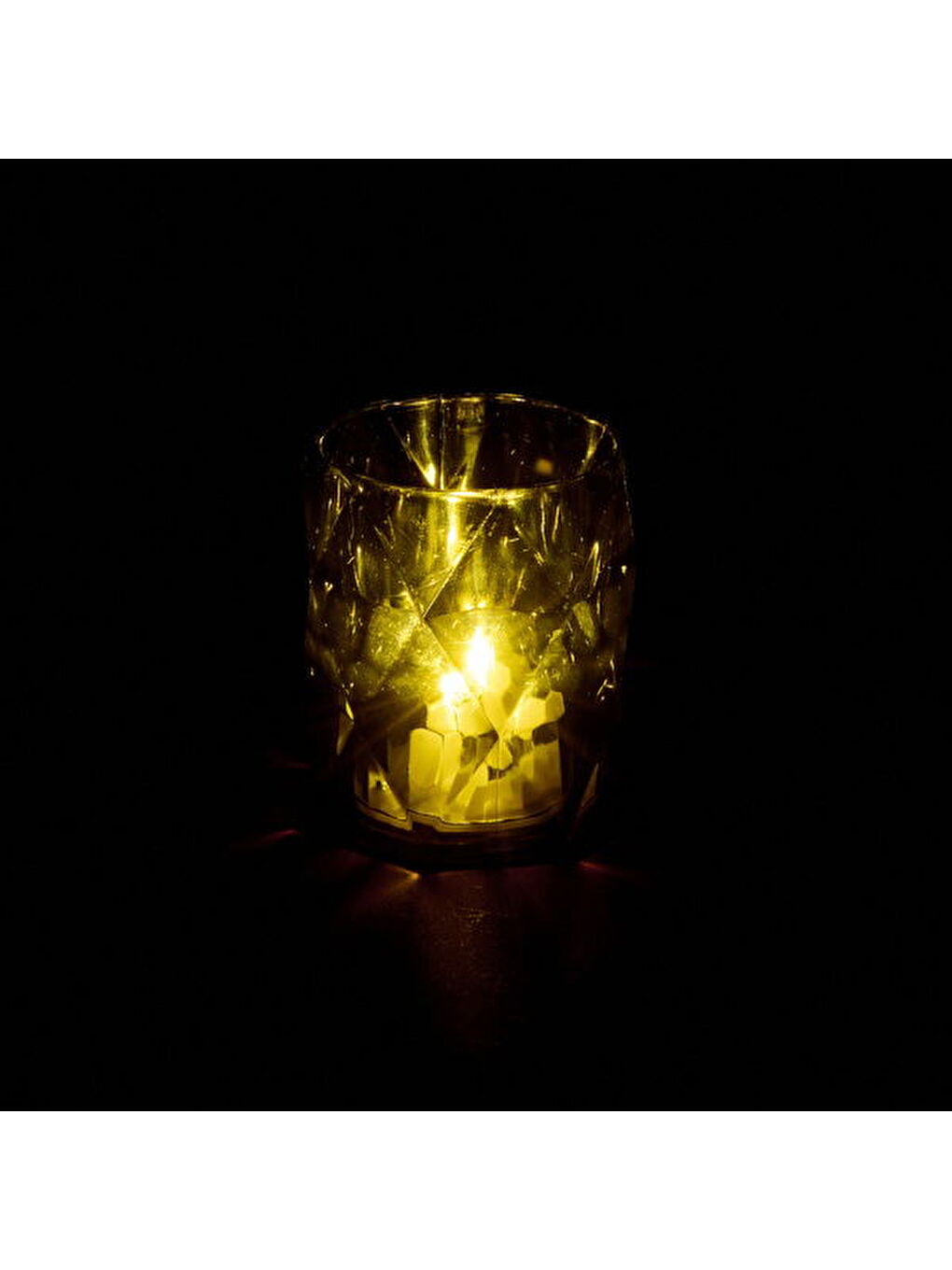 Renksiz Şeffaf Pilli Mum - Şeffaf - 5,5 cm-1