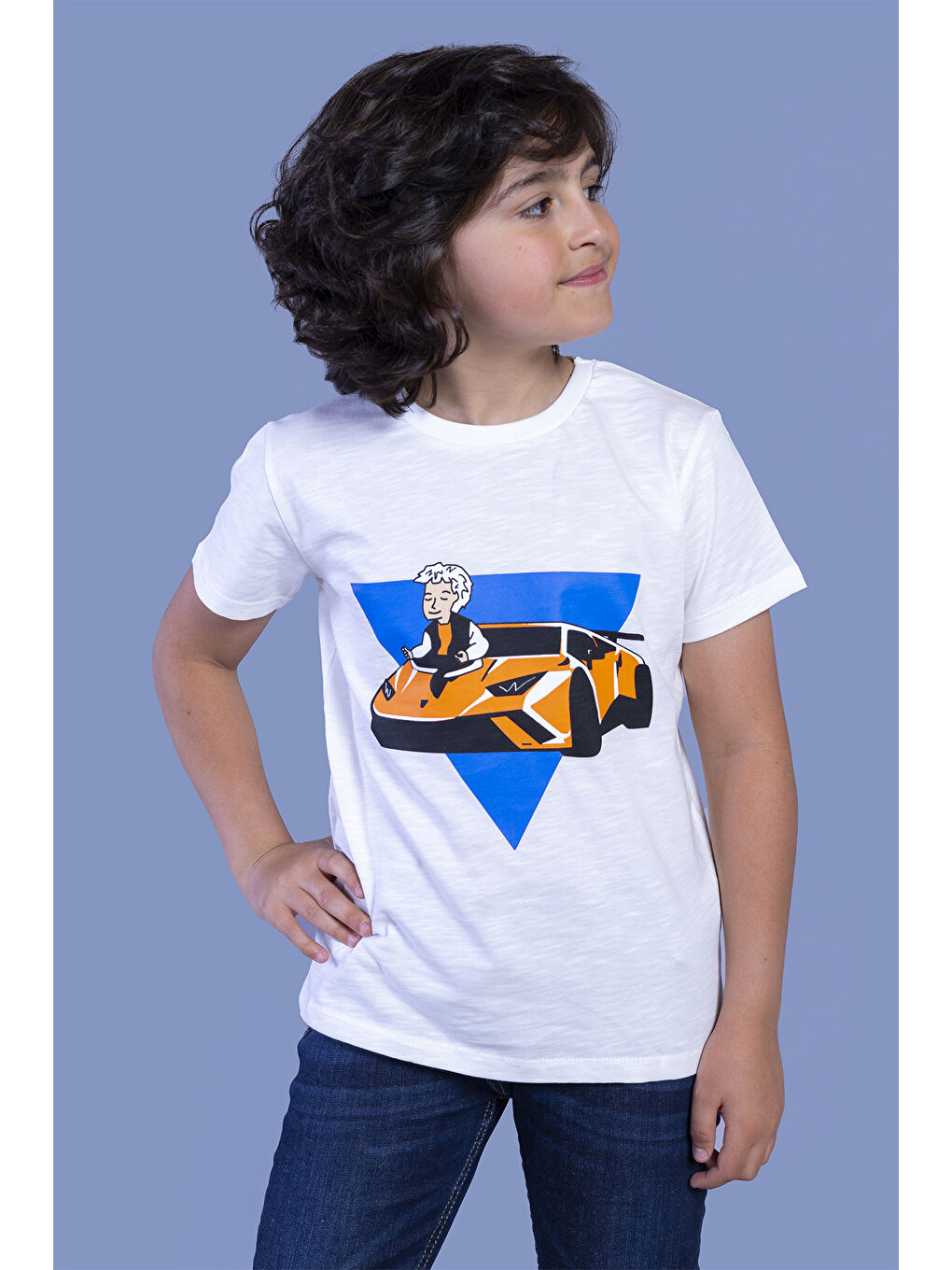 Kırmızı Erkek Çocuk Araba Baskılı Tişört-4