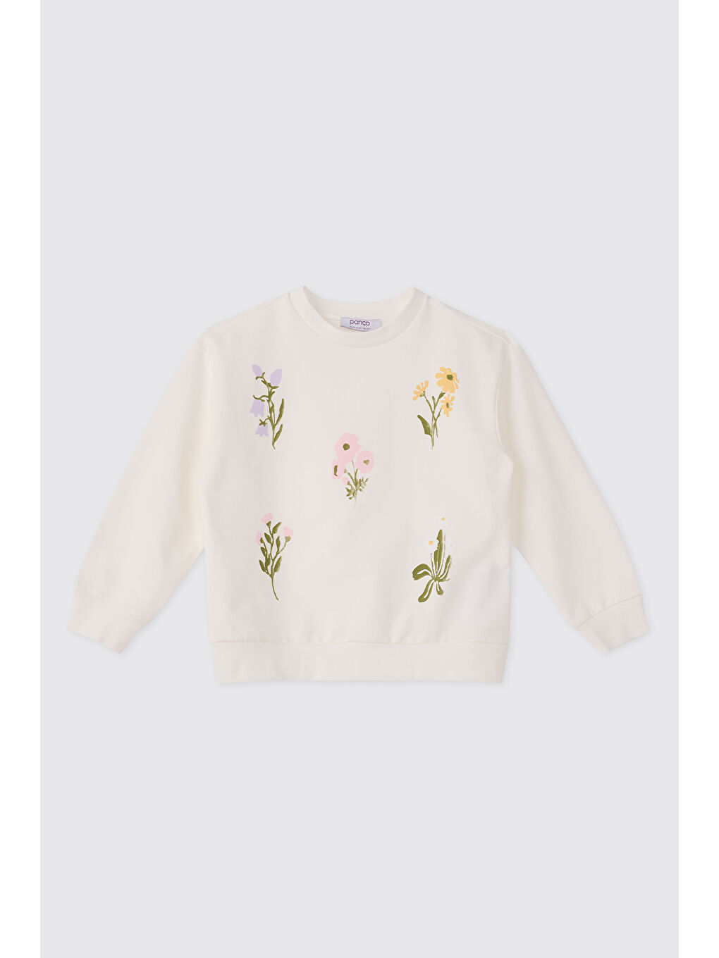 Kız Çocuk Baskılı Ekru Sweatshirt