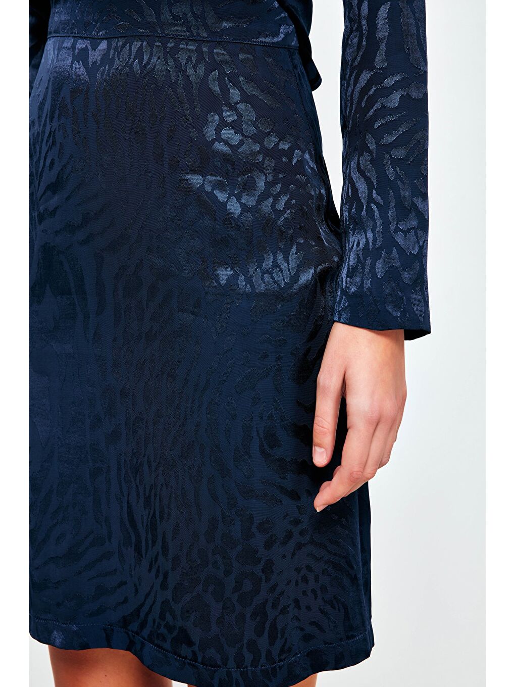 Jakarlı Çan Etek - Lacivert-4