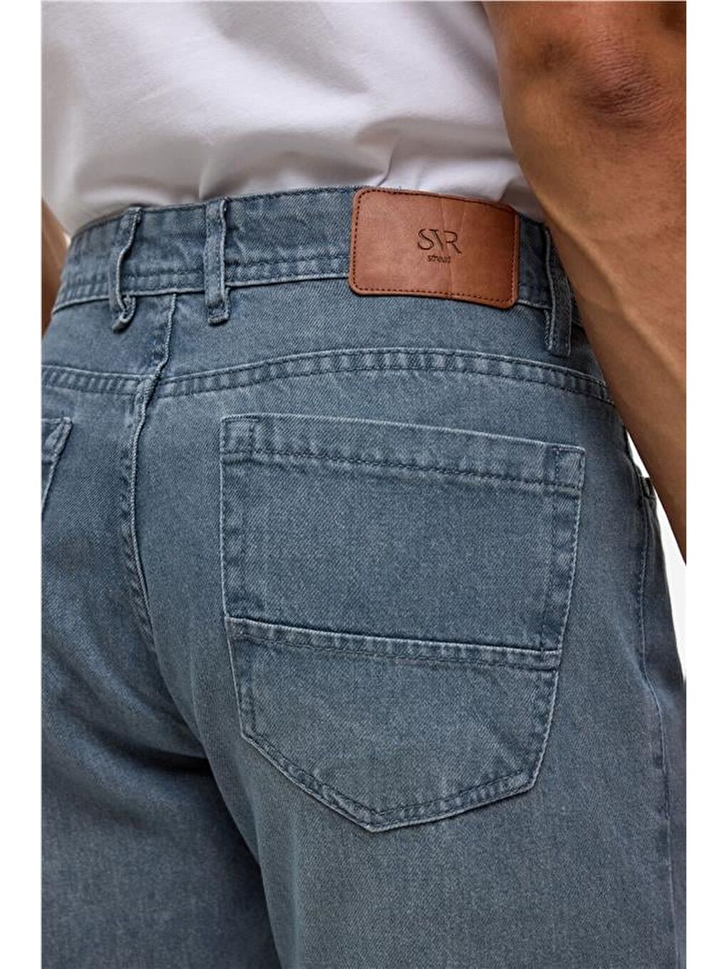 Gri Slim Denim Pantolon-5