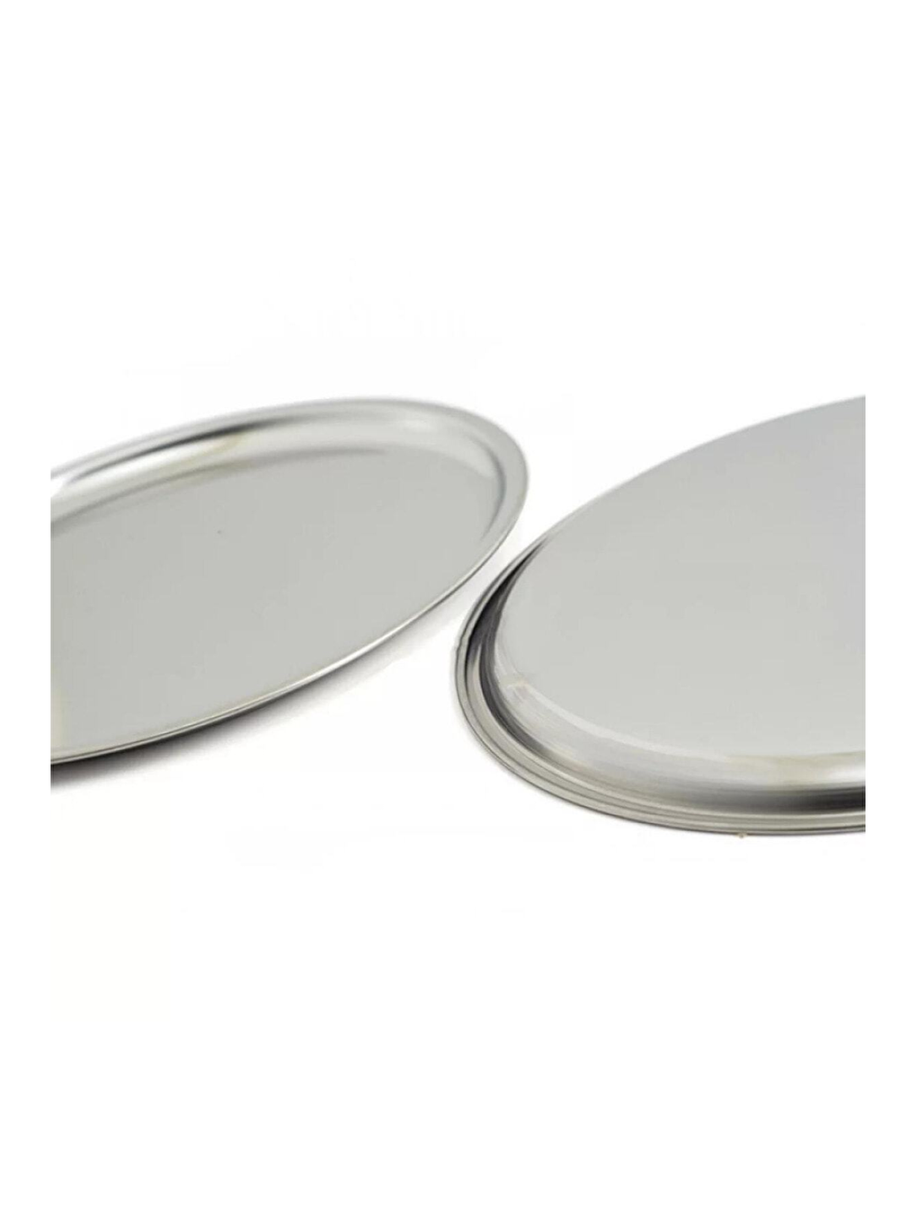 Gri Paslanmaz Çelik 4 Adet 21 cm Yuvarlak Servis Tabağı-2