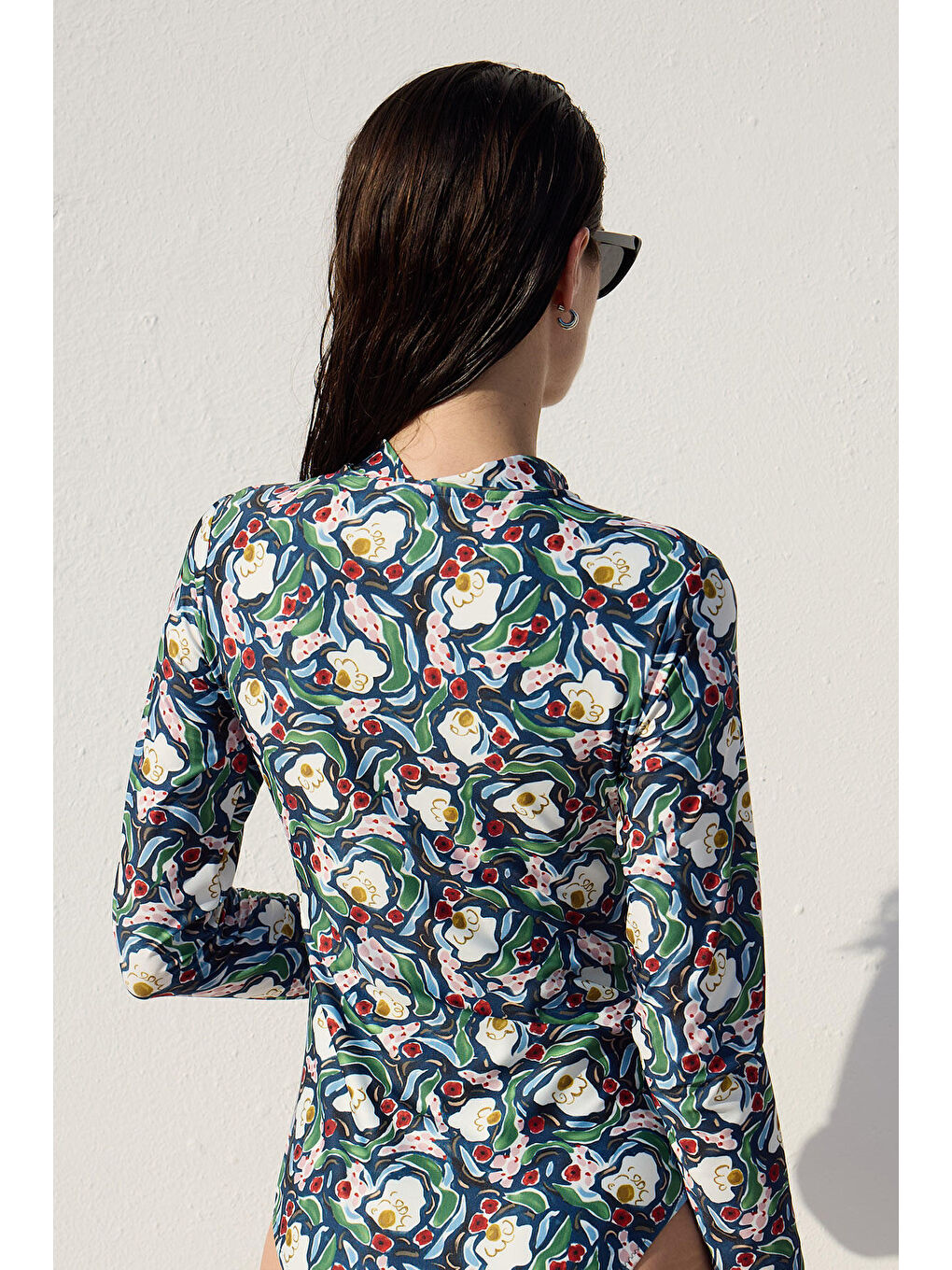 Karışık Desenli Fermuarlı Surf Mayo Multi Color-3