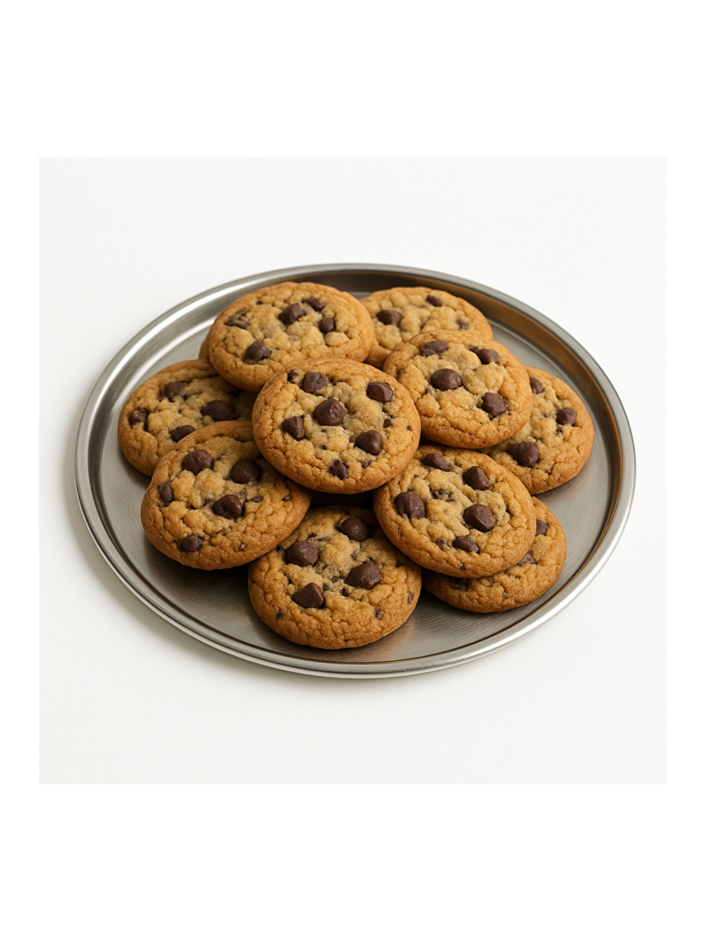 Gri Paslanmaz Çelik 4 Adet 23 cm Yuvarlak Servis Tabağı-4