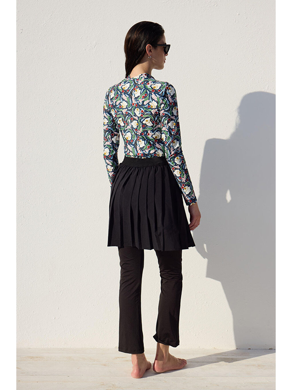 Karışık Desenli Fermuarlı Surf Mayo Multi Color-4