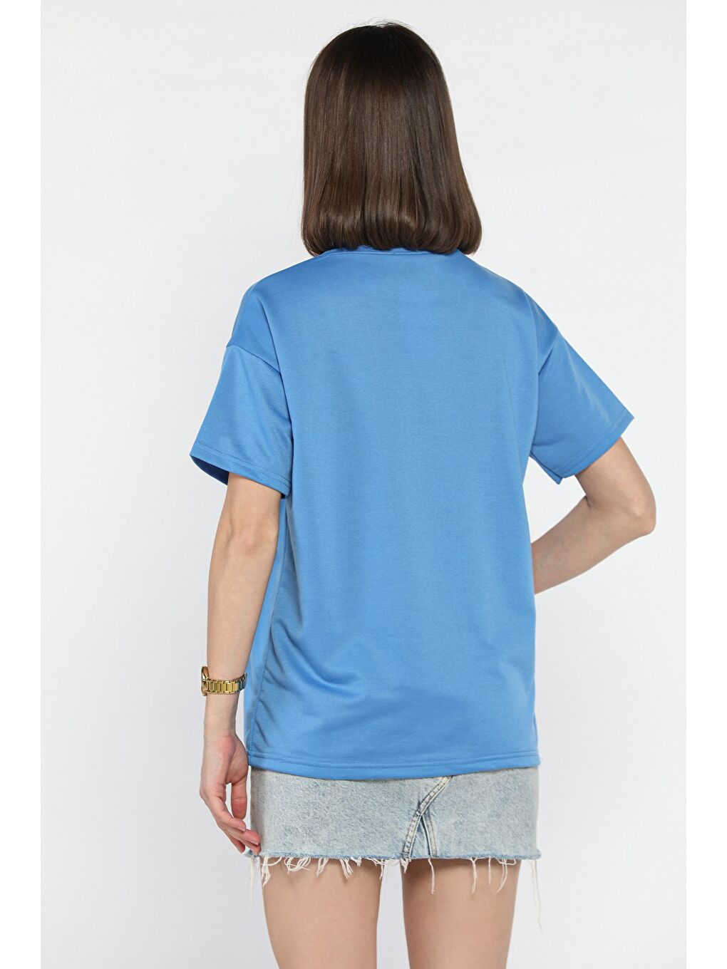 Mavi Kadın Bisiklet Yaka Basic Tişört-2