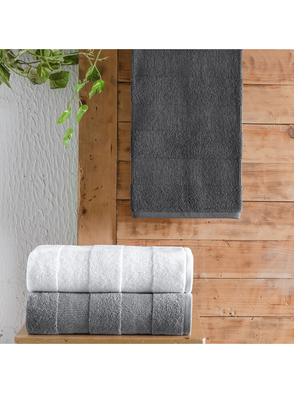 Home Solid Jakarlı Havlu 50x90-Antrasit