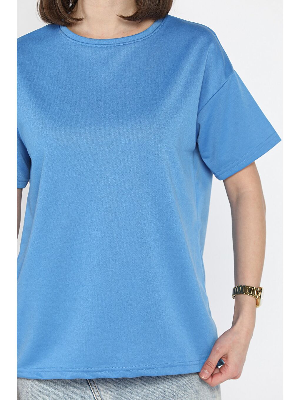 Mavi Kadın Bisiklet Yaka Basic Tişört-3