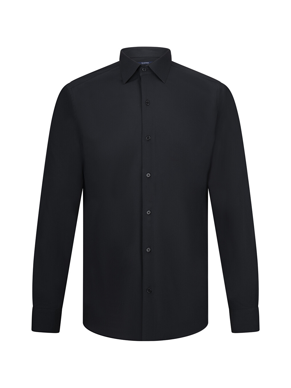 Siyah Comfort Fit Slim Yaka Uzun Kollu Gömlek