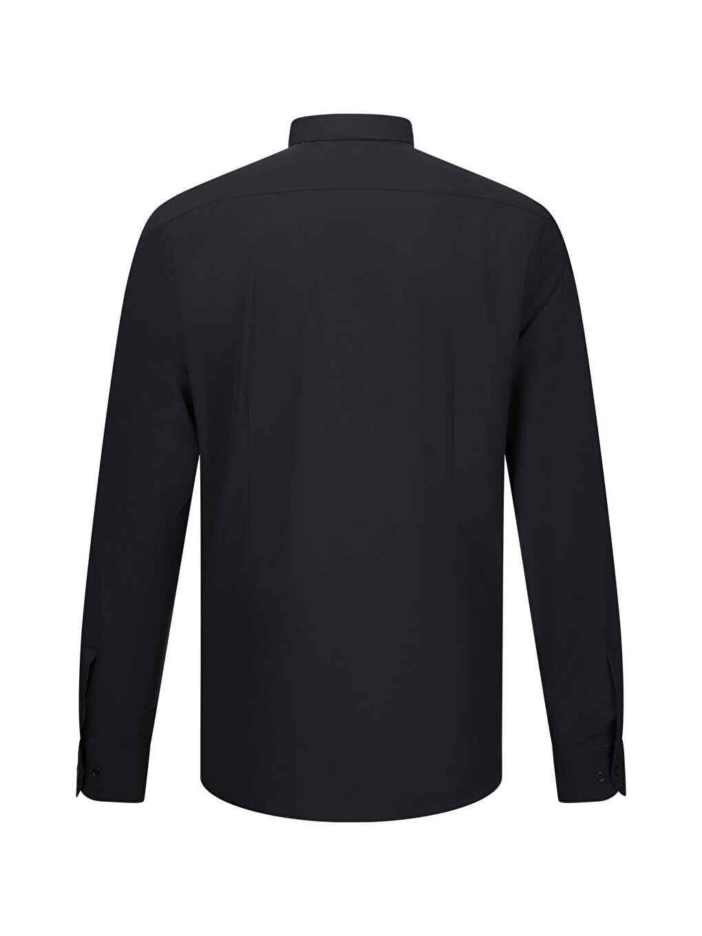 Siyah Comfort Fit Slim Yaka Uzun Kollu Gömlek-1