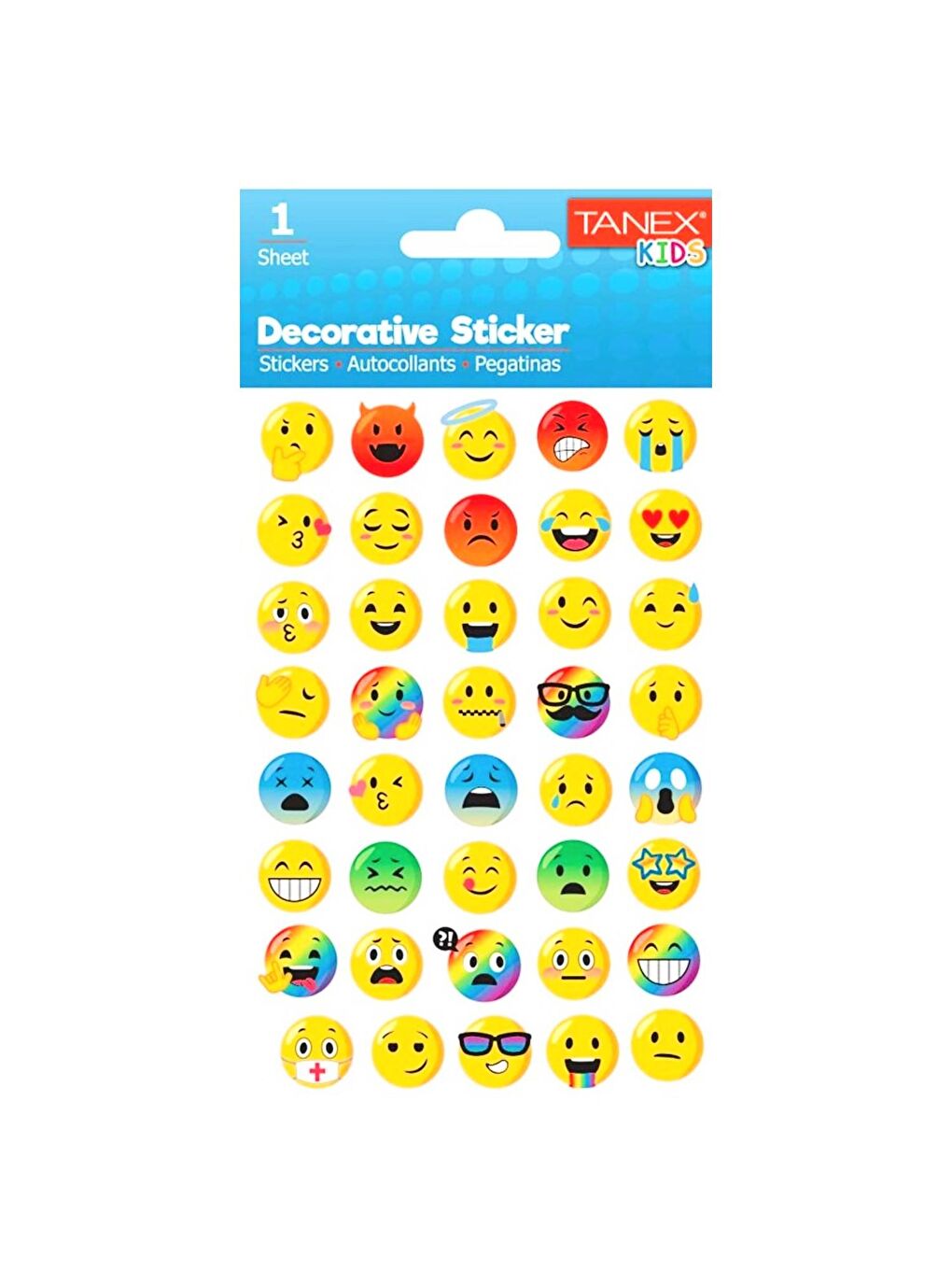 Kids Sticker Emoji Serisi Renkli 40 Parça (25035)
