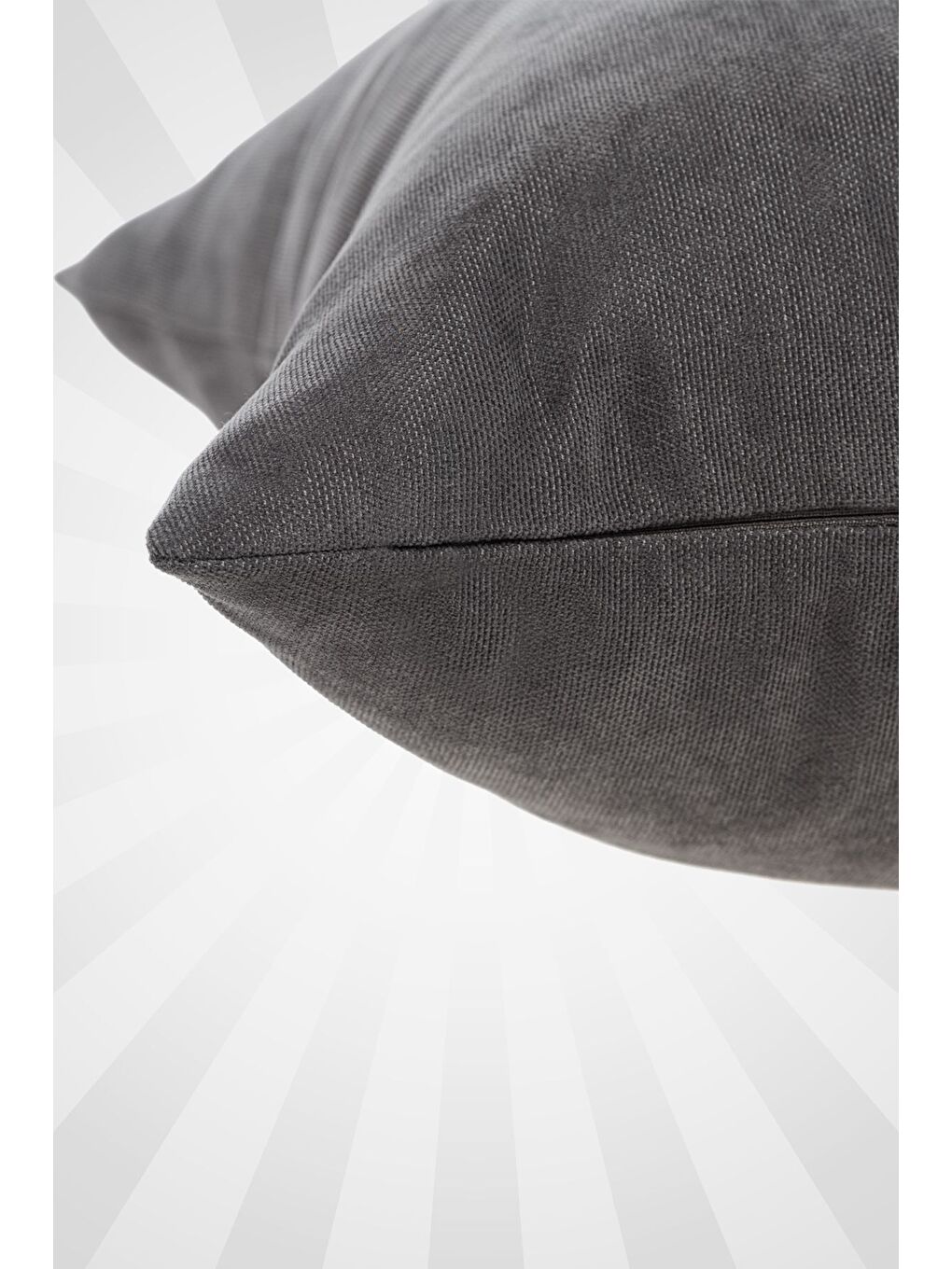 Gri Kırlent Kılıfı Dekoratif Düz Sade Velür 340-1
