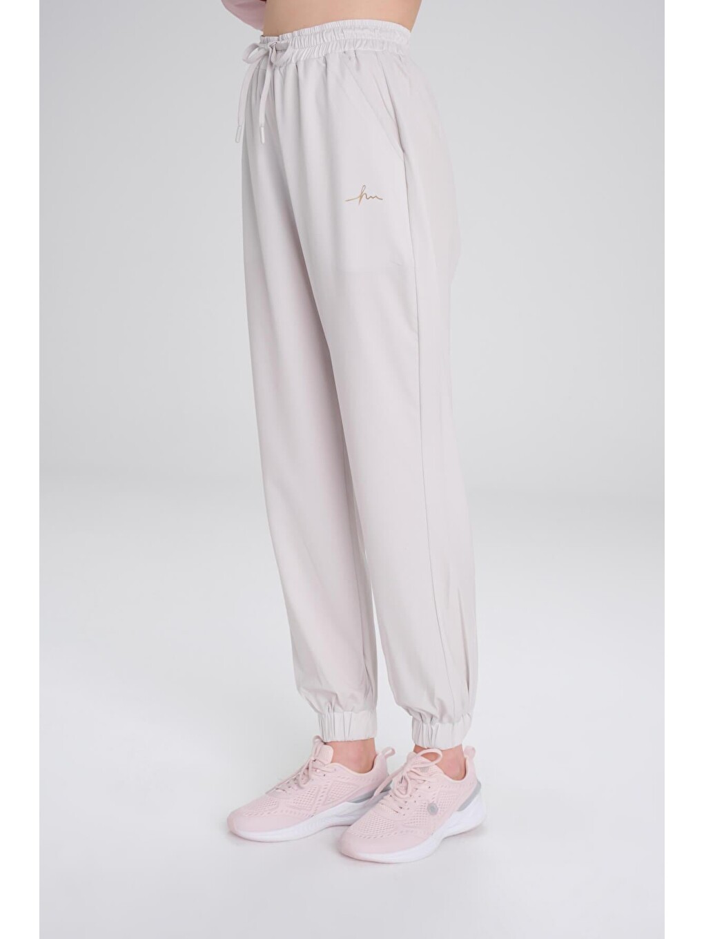 Active Lastikli Paça Ekru Jogger Spor Pantolonu Eşofman Altı Act-1-1