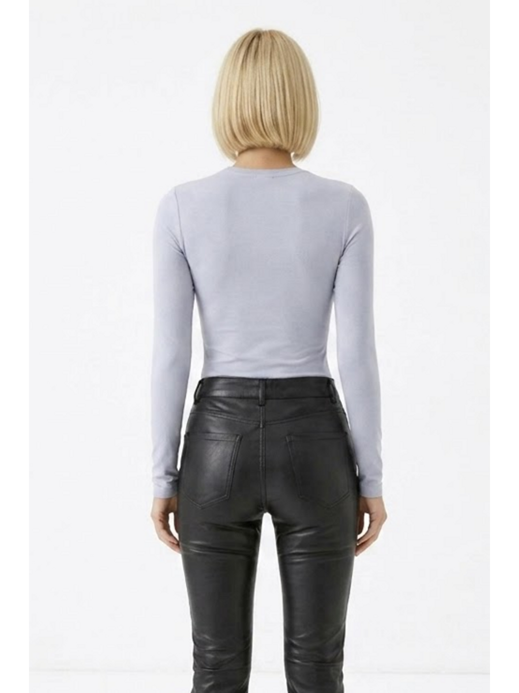 Kadın Günlük Fashion Dar Gri Tişört-4