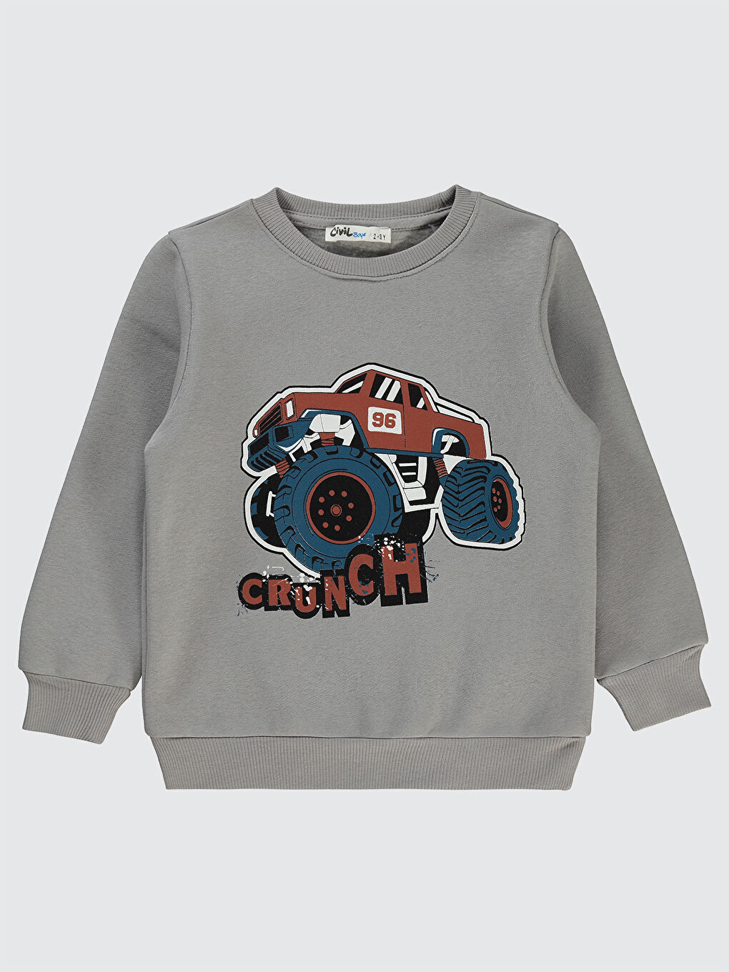 Civil Gri Boys Erkek Çocuk Sweatshirt 2-5 Yaş Gri