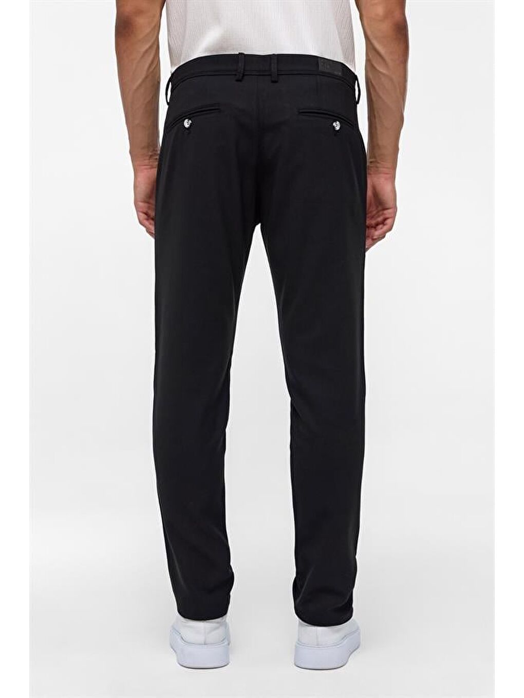 Siyah Slim Desenli Pantolon-4